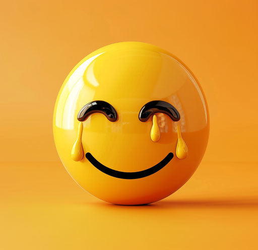 Smiling emoticon with tears of joy, firecore style, surprisingly absurd 28:27