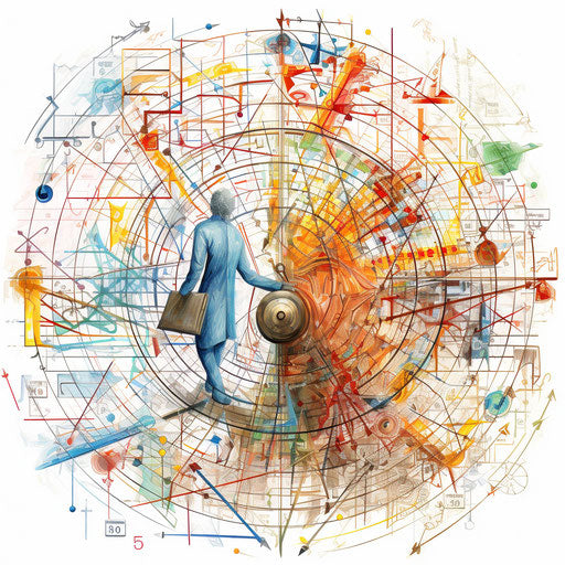 Mathematics clipart in the style of Oil painting, on a white background