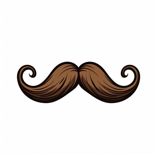 Mustache illustration in the style of Chiaroscuro Art, on white background
