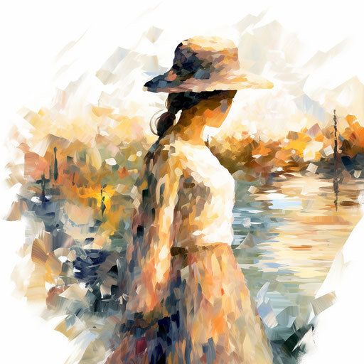 Clipart in the style of Impressionistic Art on white background