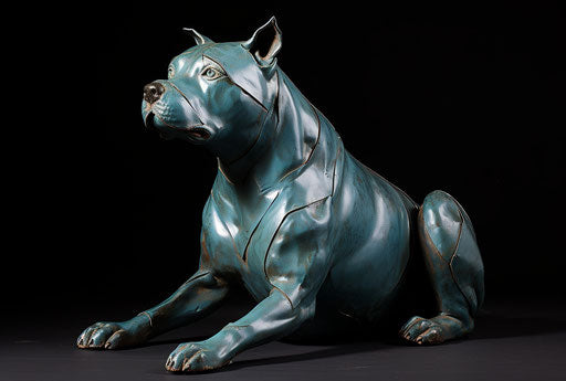 The pit terrier, dark azure and brown style