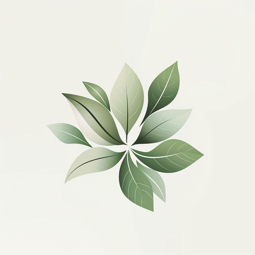 Eco-friendly company logo with leaf motifs and green tones