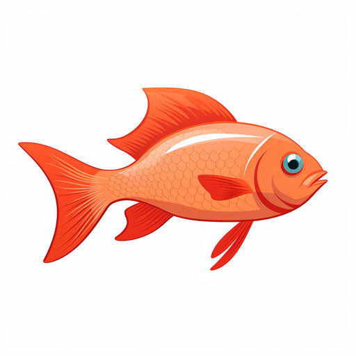 Minimalist style fish clipart on white background