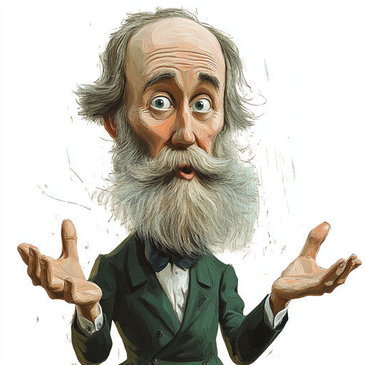 Humorous caricature of a James Clerk Maxwell clipart with human characteristics