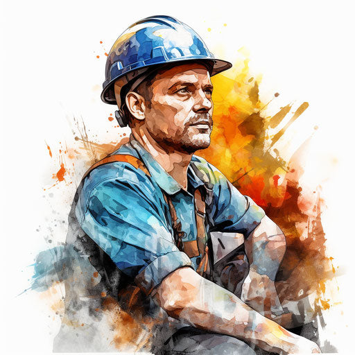 Worker clipart in the style of Oil painting