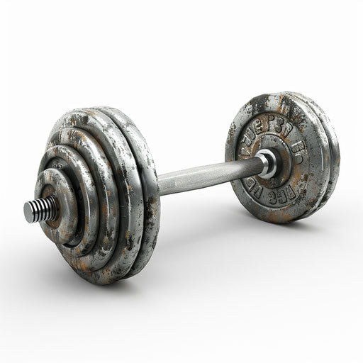 Realistic barbell clipart on flat white background
