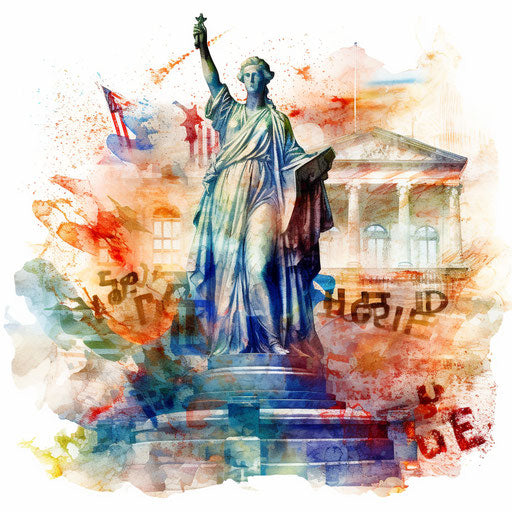 Constitution clipart in the style of Impressionistic Art