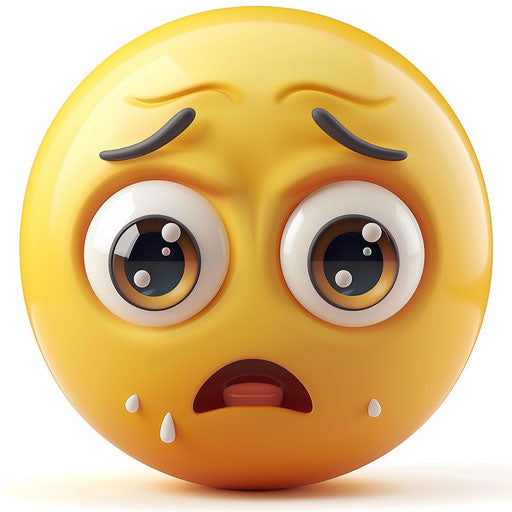 Sad face crying on minimalist background