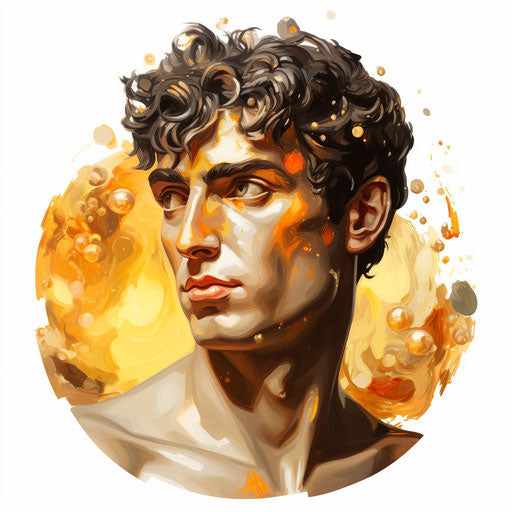 Mercury illustration in the style of Oil painting, on a white background