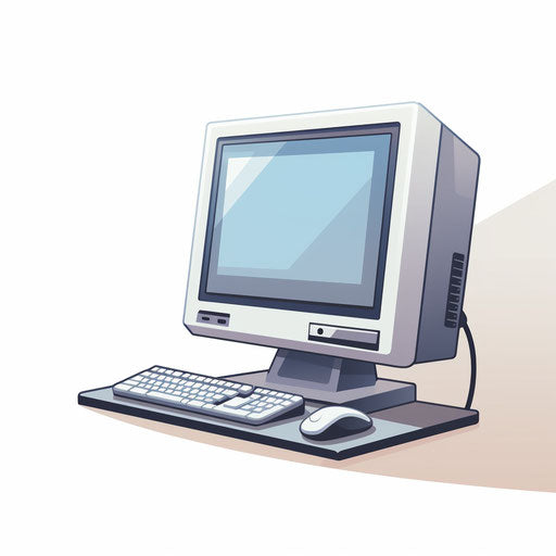 Minimalist PC Clipart on White Background