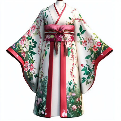 Realistic clipart of a kimono, high resolution, no background, isolated