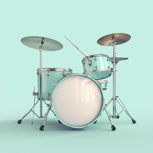 Realistic drum illustration on a serene aqua backdrop