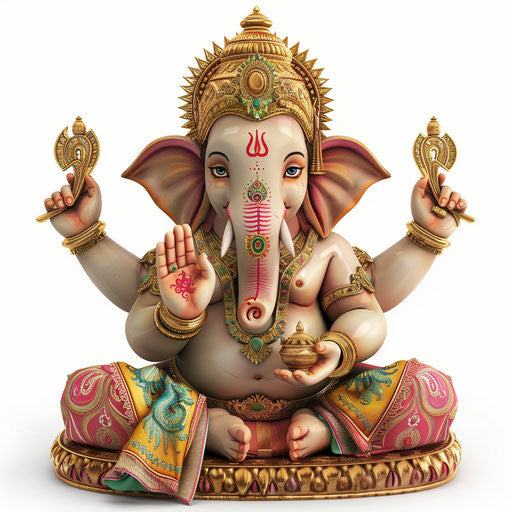 Photo realistic Ganpati clipart on white background