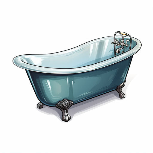 Chiaroscuro Art: bathtub clipart on white background