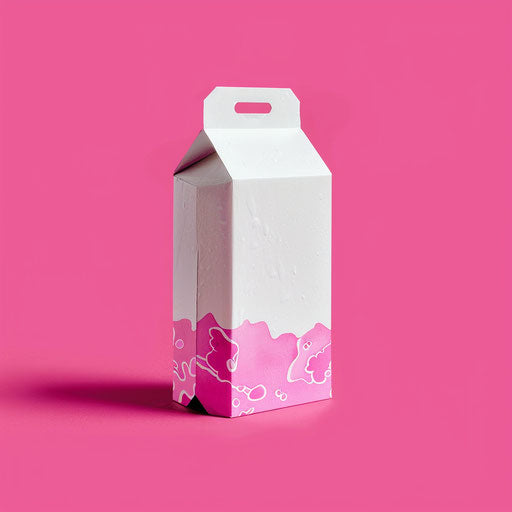Milk carton clipart on bright magenta background