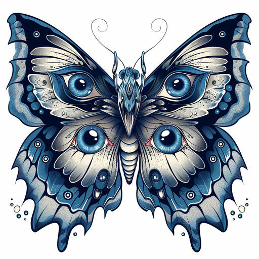 Mystical butterfly with eyes on wings