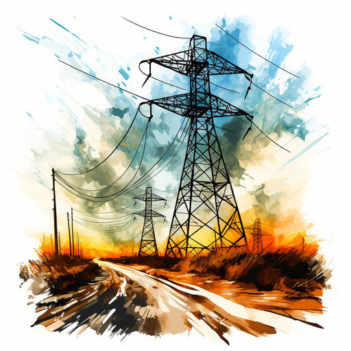Electricity illustration in the style of Oil painting