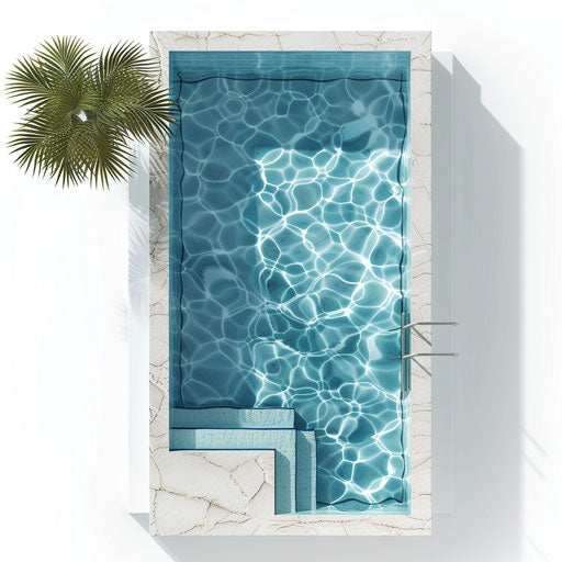 Realistic swimming pool clipart on flat white background