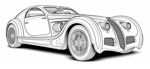 Bugatti car coloring pages for kids