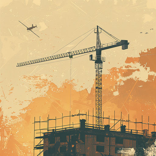 Construction clipart with flat random background