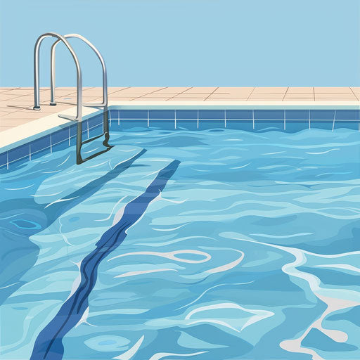 Swimming pool clipart with realistic style and random flat background