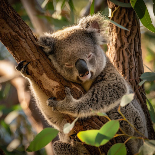 Serenity in Australian bush: koala in eucalyptus tree