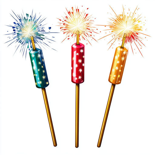 Realistic clipart of New Year's Eve Sparklers, high-resolution, isolated