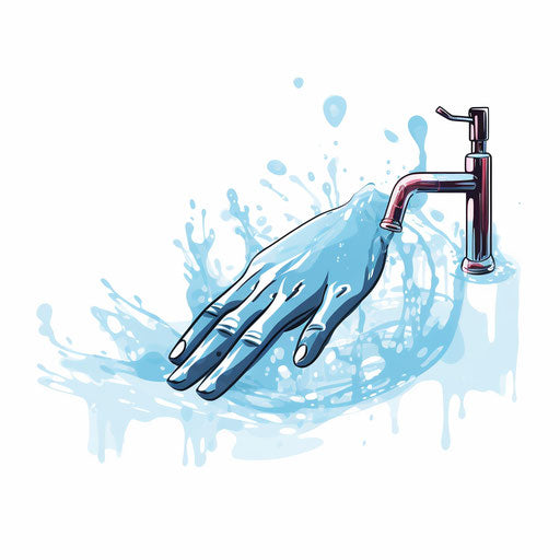 Minimalist style handwashing clipart on white background