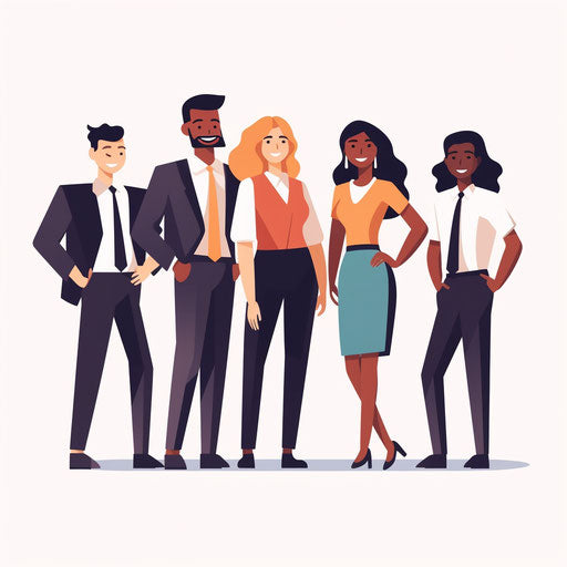 Team illustration in Minimalist style, on white background