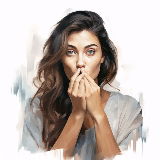 Hush clipart in the style of an oil painting, on white background