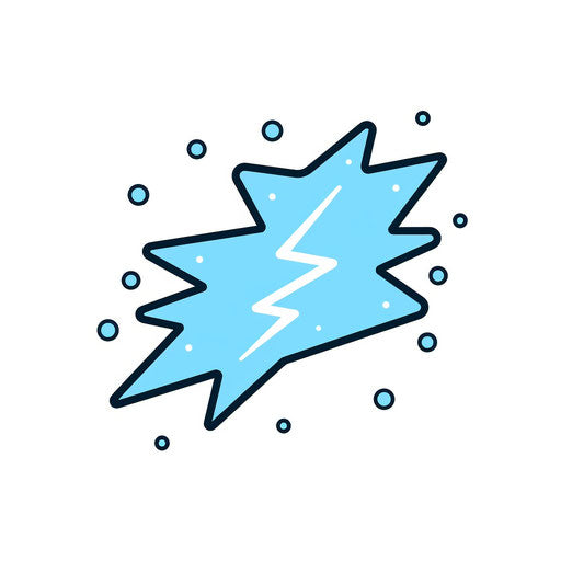 Minimalist thunder illustration on white background