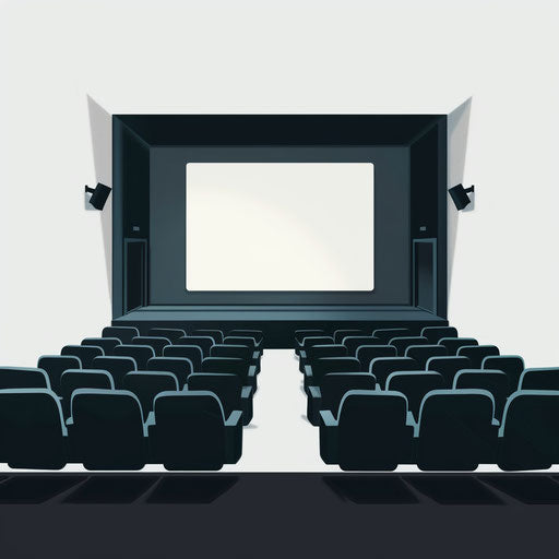 Realistic cinema clipart on flat white background