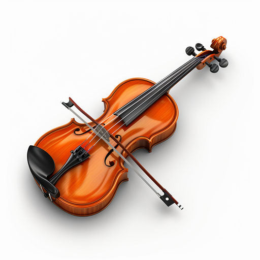 Violin clipart in photo realistic style on flat white background