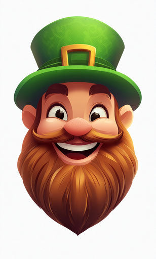 Saint Patrick's Day laughing Leprechaun with green hat