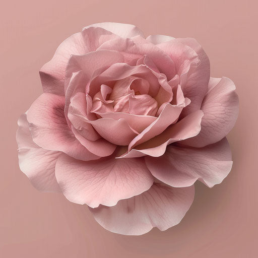 Dusky rose background highlighting realistic flower