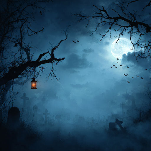 Nighttime Landscape with a Halloween Atmosphere
