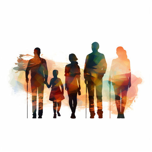 People silhouettes in the style of Oil painting