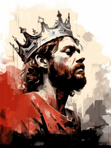 Person in crown stock vector, in the style of antichrist