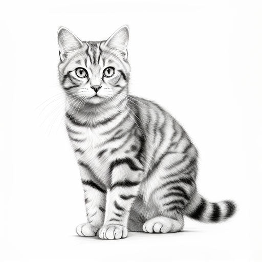 American shorthair cat illustration