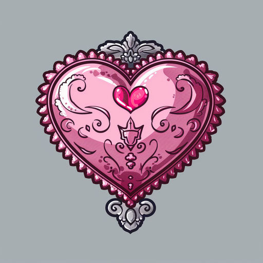 Pink heart with vintage lace
