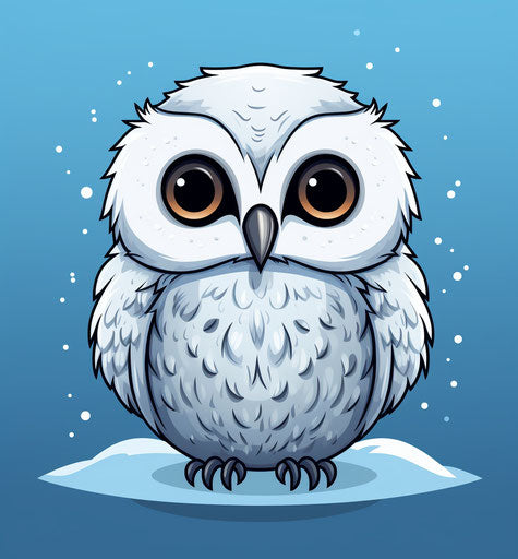 Snowy owl in pointillist style