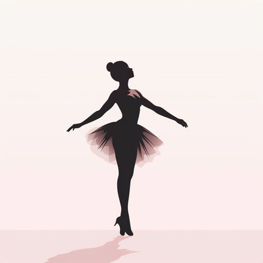 Minimalist style ballerina clipart on white background