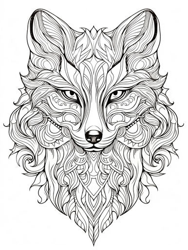 Adult coloring pages, complex art, tropical symmetry