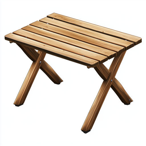 Realistic illustration of a camp table, high resolution, no background, isolated