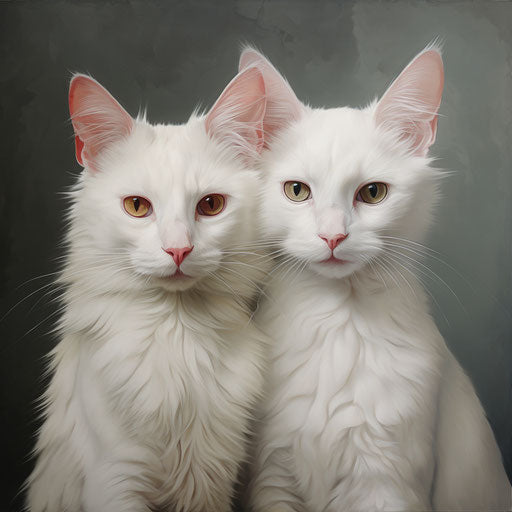 Two white cats
