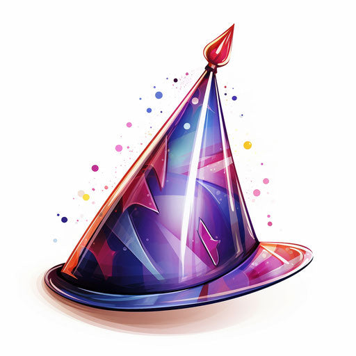 Party hat illustration in the style of Chiaroscuro Art on white background