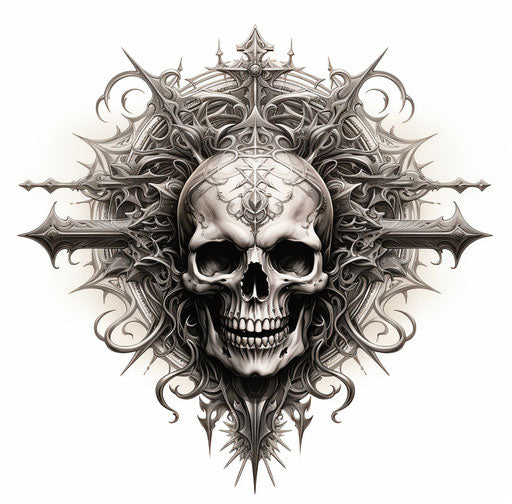 Evil skull of an old gothic cult