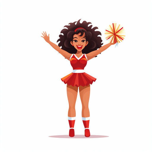 Cheerleader clipart in Minimalist style, on white background