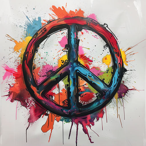 Bold peace tattoo sketch in a street art style