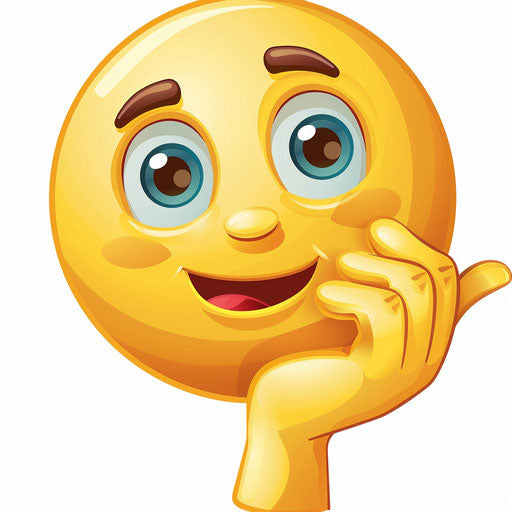 Smiley face emoji clip art with hand on head